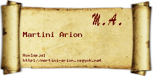 Martini Arion névjegykártya